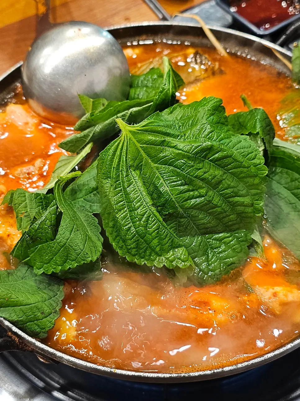 Spicy fish stew served with the meal