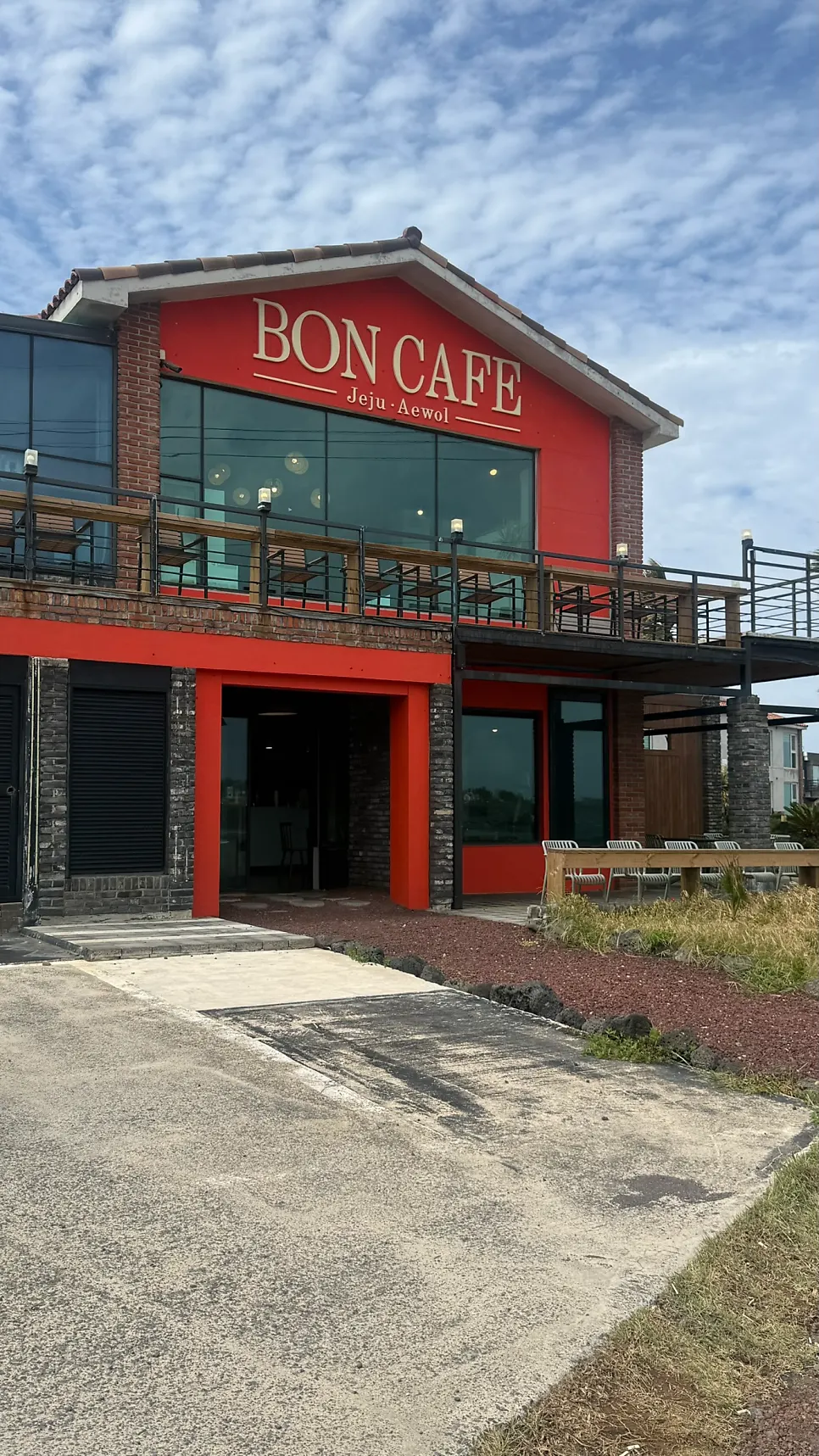 The Jeju Aewol sea stretching out in front of Aewolbon Café