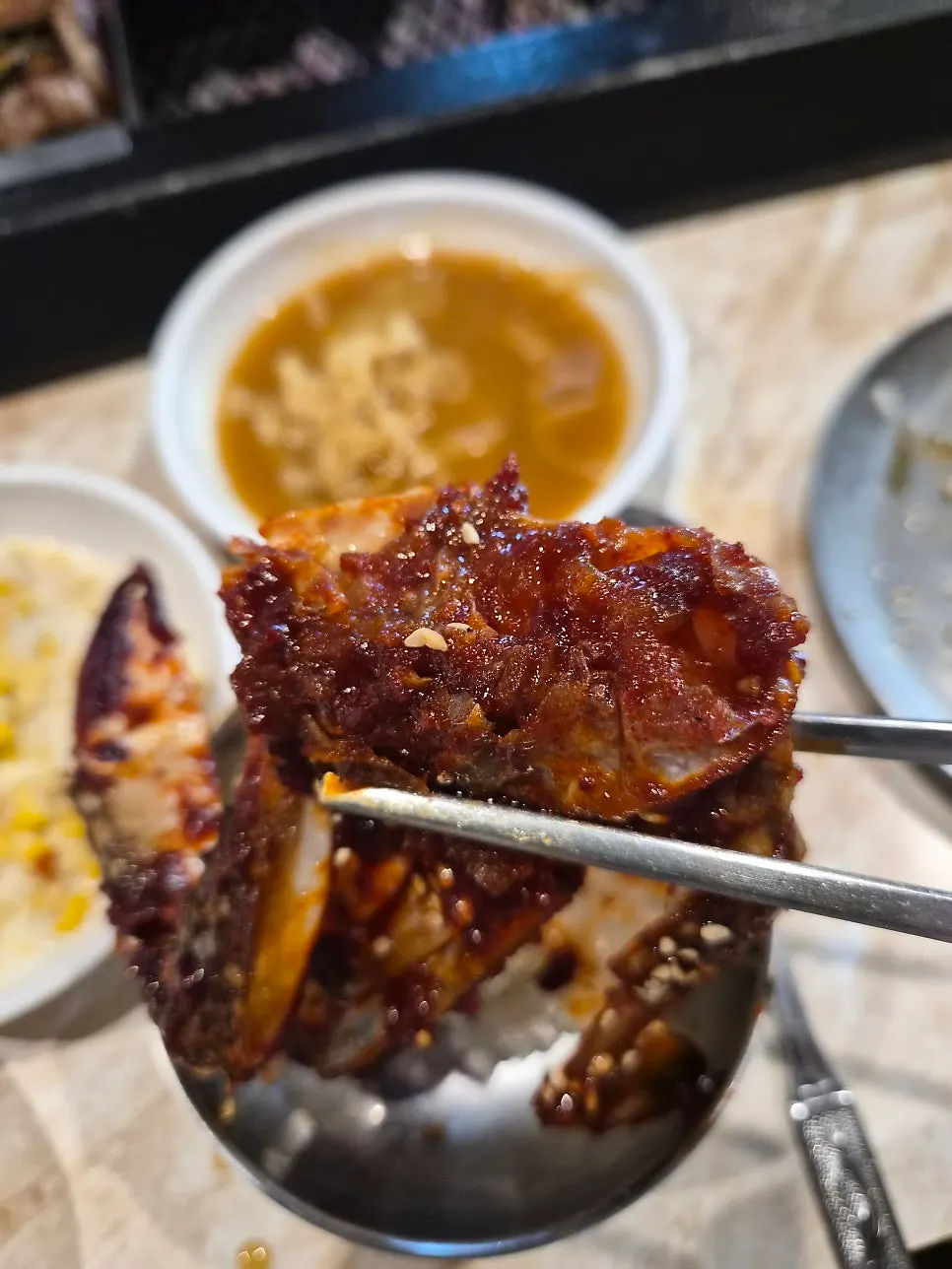 Meal finished with black pork and a bowl of rice