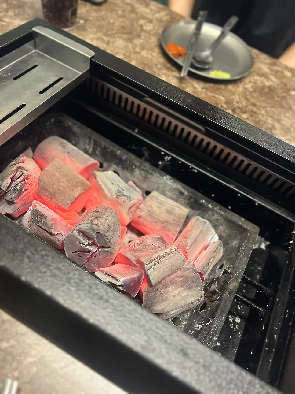 Black pork nanchukmatdon on the charcoal grill
