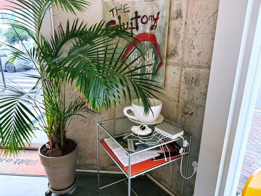 Interior view of Gluttony Coffee