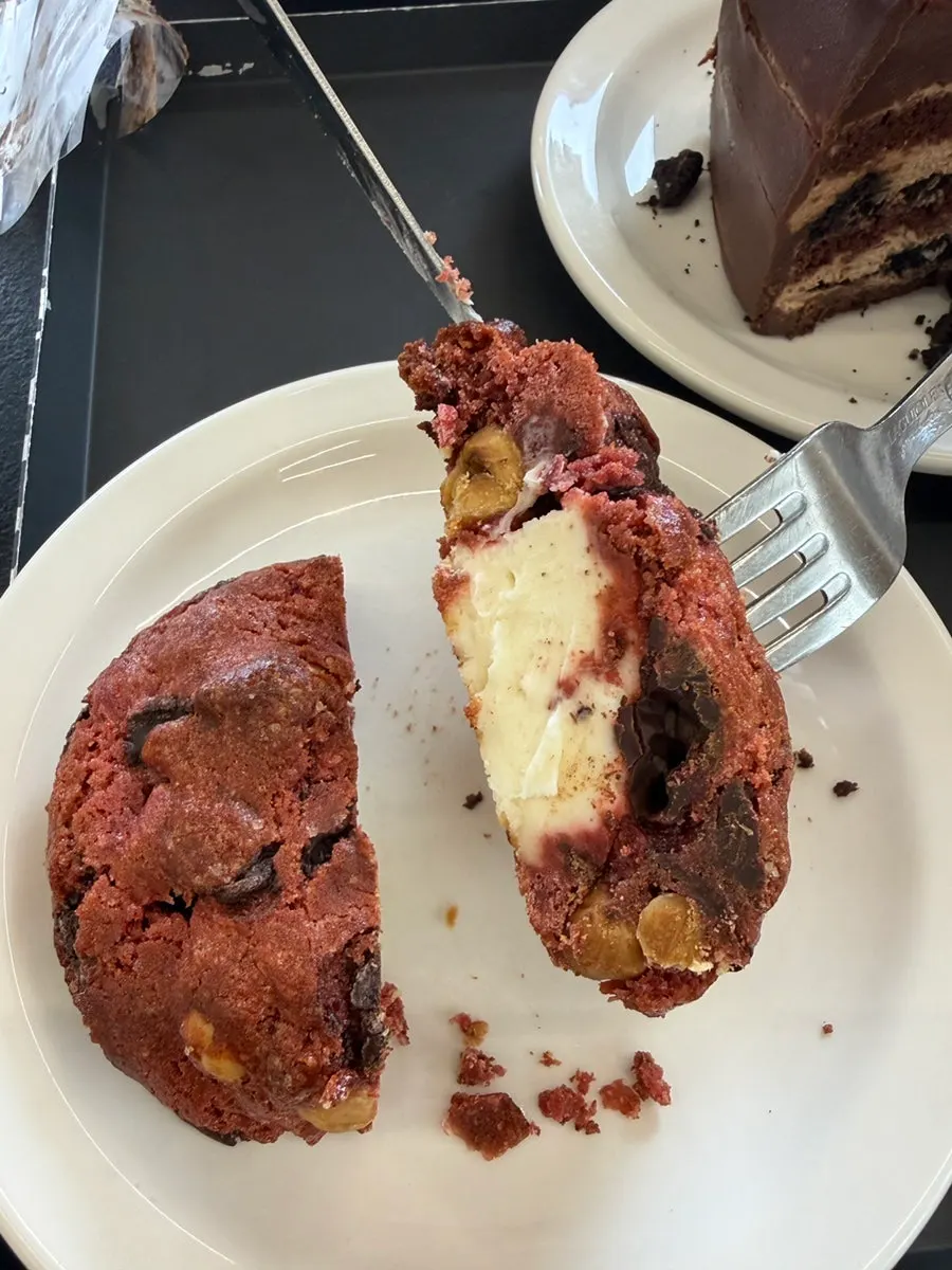 Cream cheese red velvet levain cookie