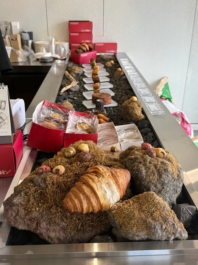Dessert display at Gluttony Coffee