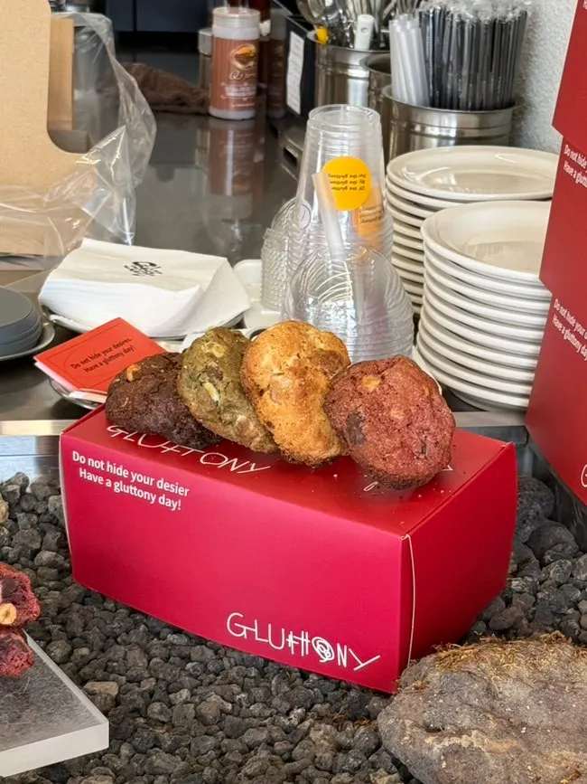 Variety of desserts at Gluttony Coffee