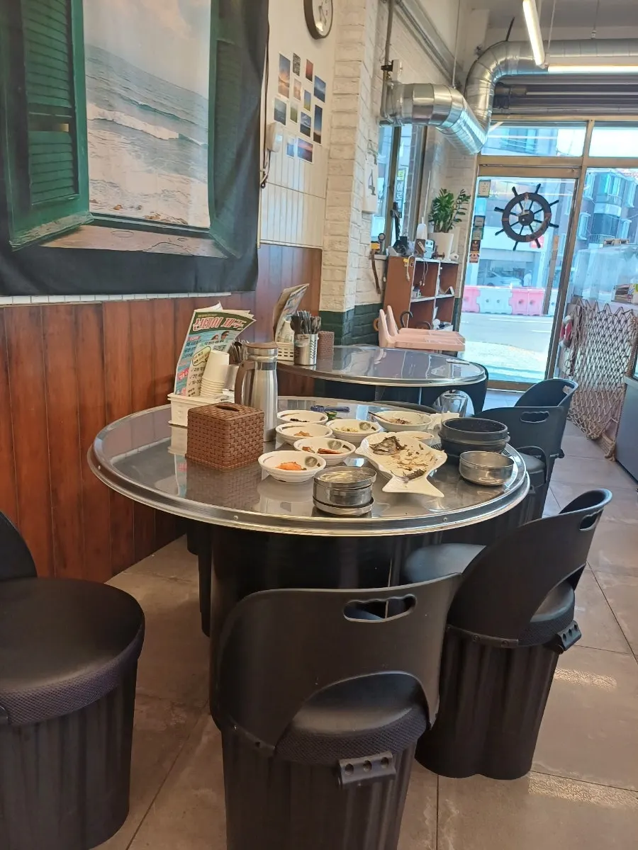 Square tables inside the restaurant