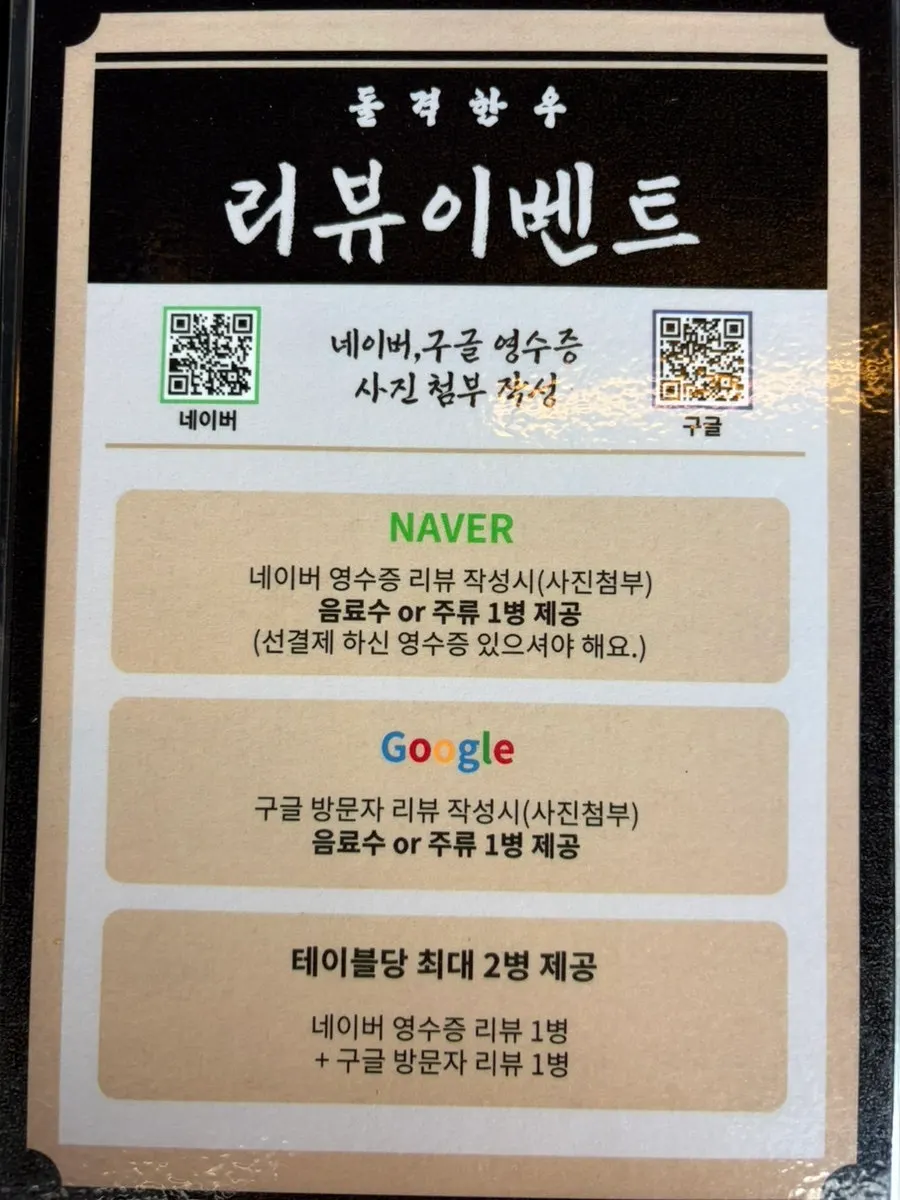 Review event notice placed on the table