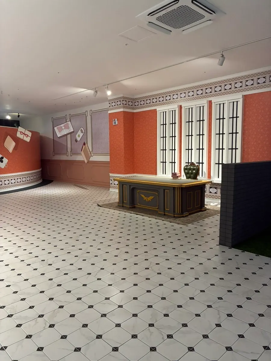 Indoor corridor exhibit recreating webtoon scenes