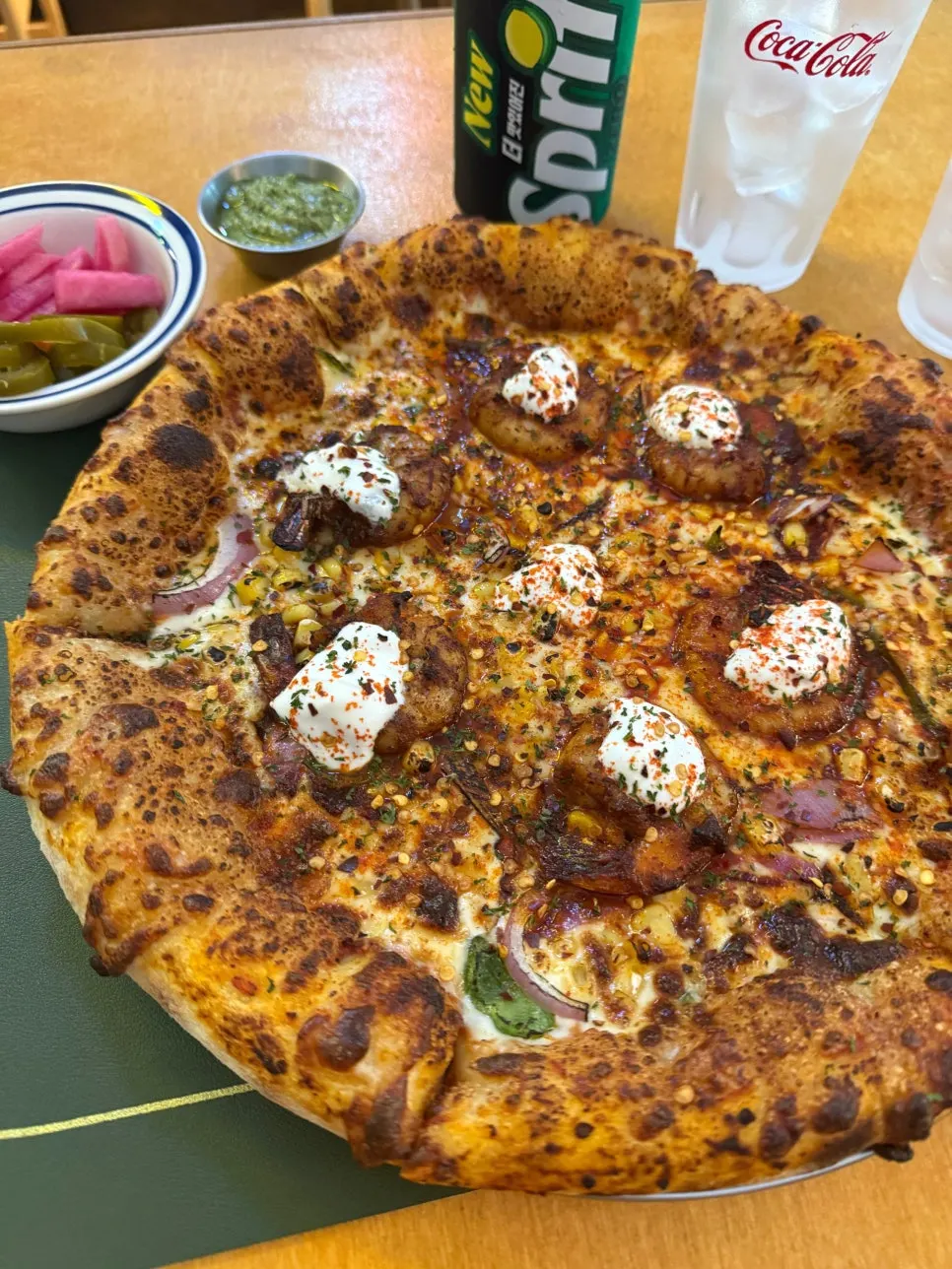Cowboy Shrimp Kick pizza at Dough Rider Pizza