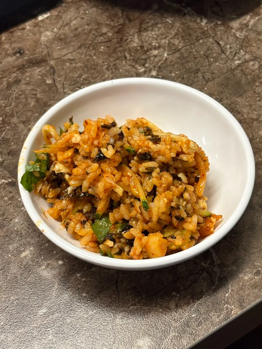 Pork Rice mixed with mel stew