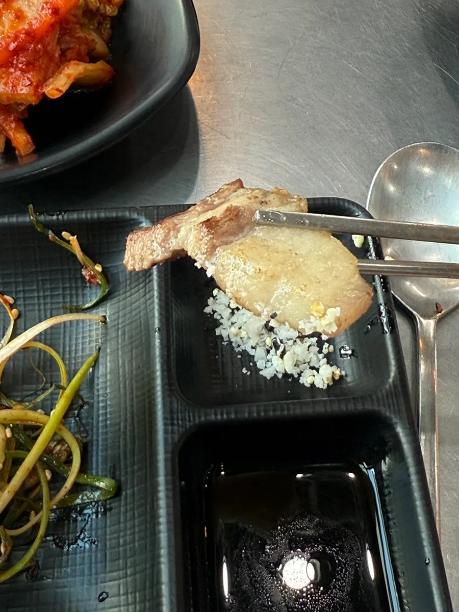 Grilled chewy fatty cut of pork