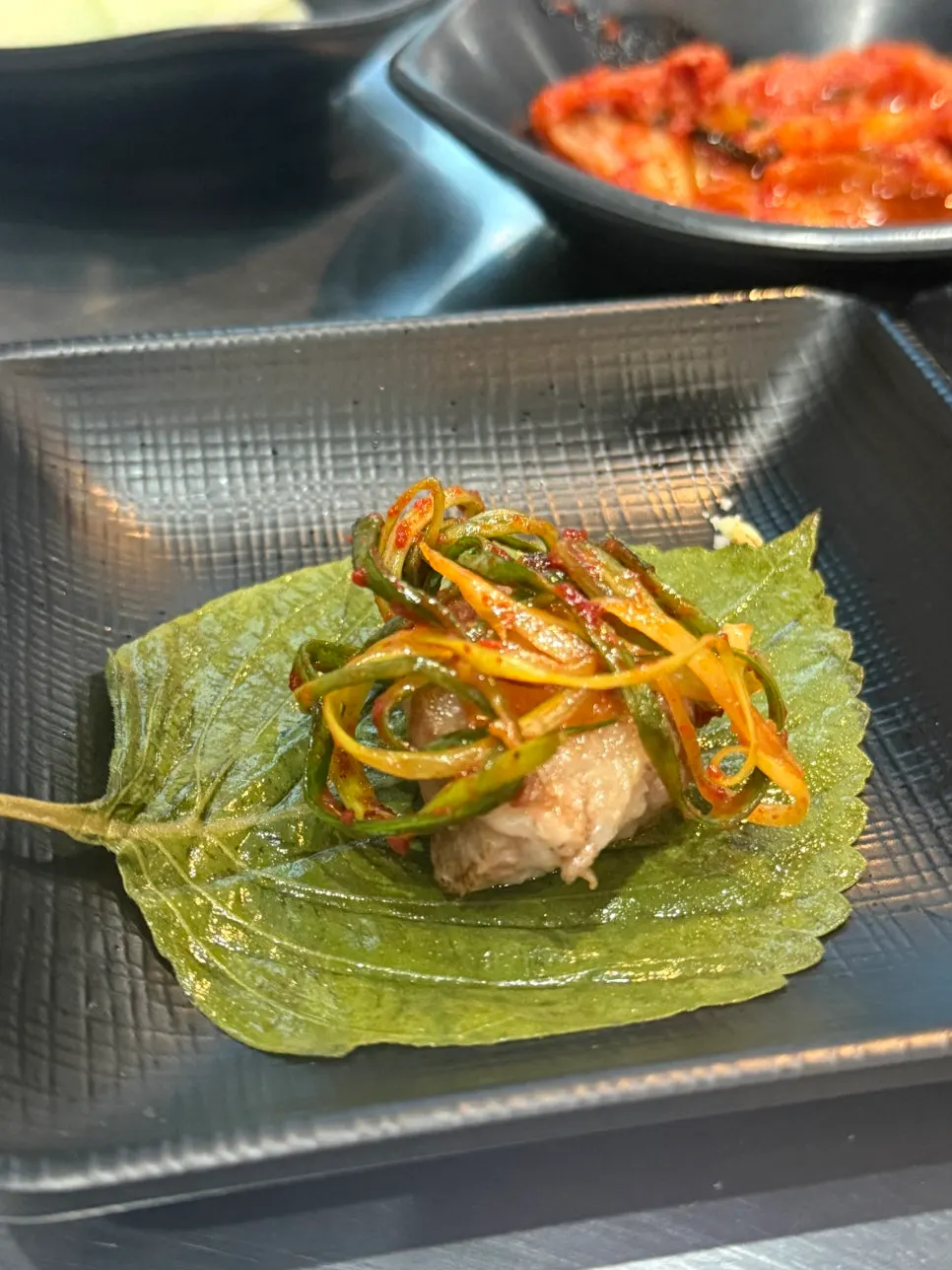 Black pork dipped in maeljeot