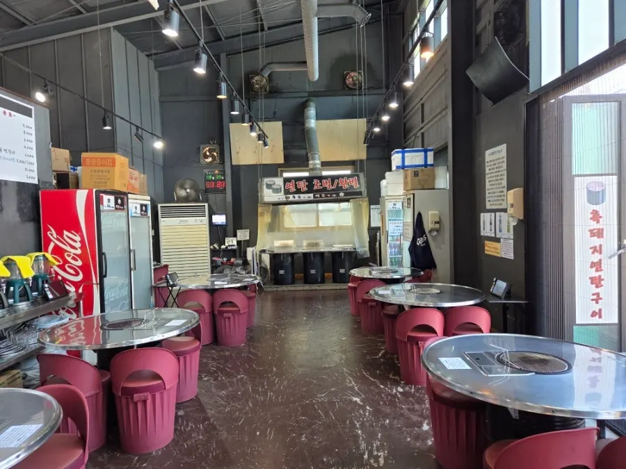 Spacious seating inside the restaurant