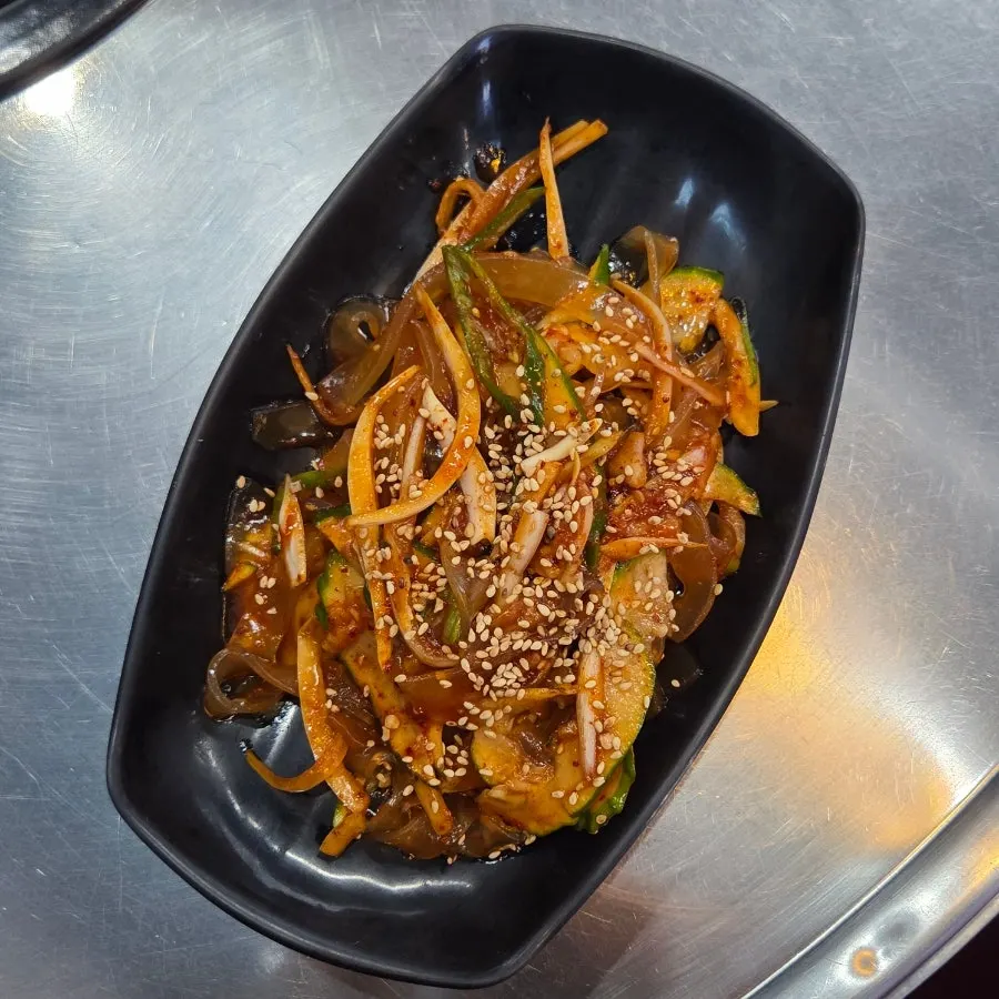 Glass noodle cucumber salad, exclusive to the Shinhwa World branch