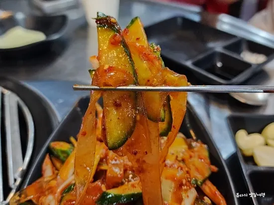 Glass noodle cucumber salad served as a side dish