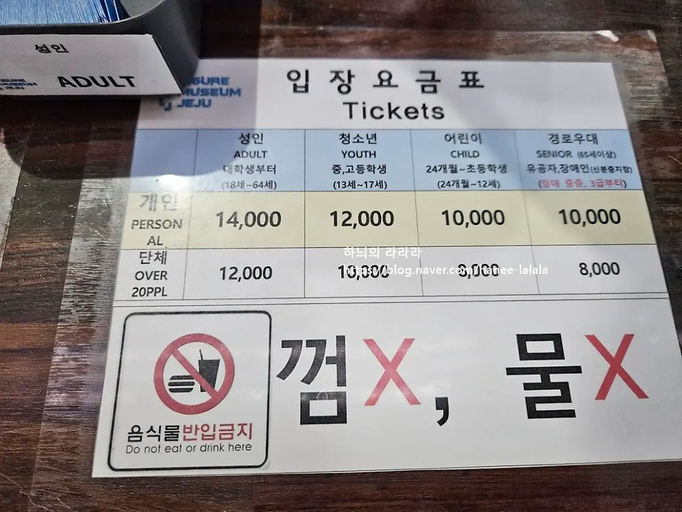 Admission fee information at Figure Museum Jeju
