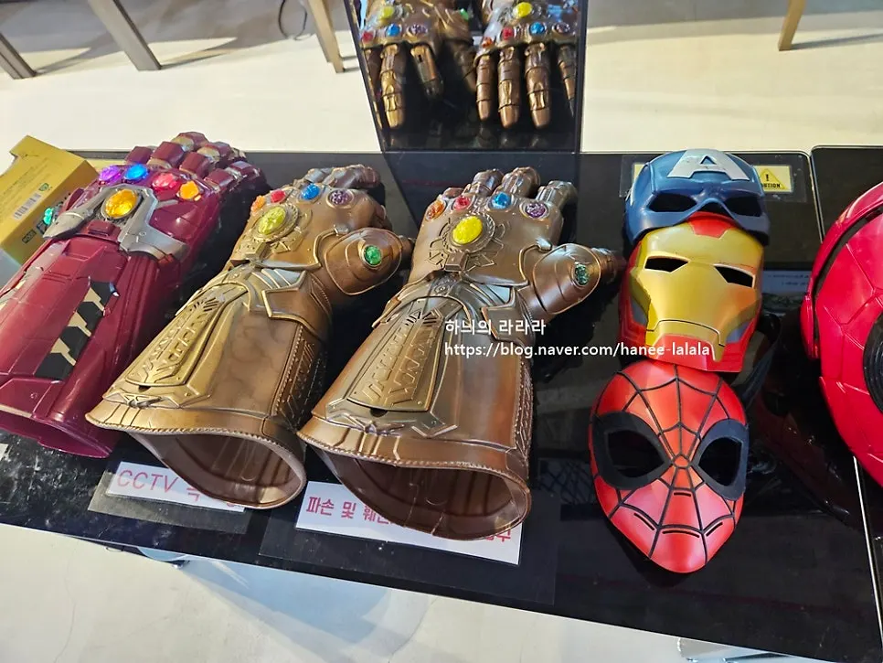 Display of various Iron Man suits