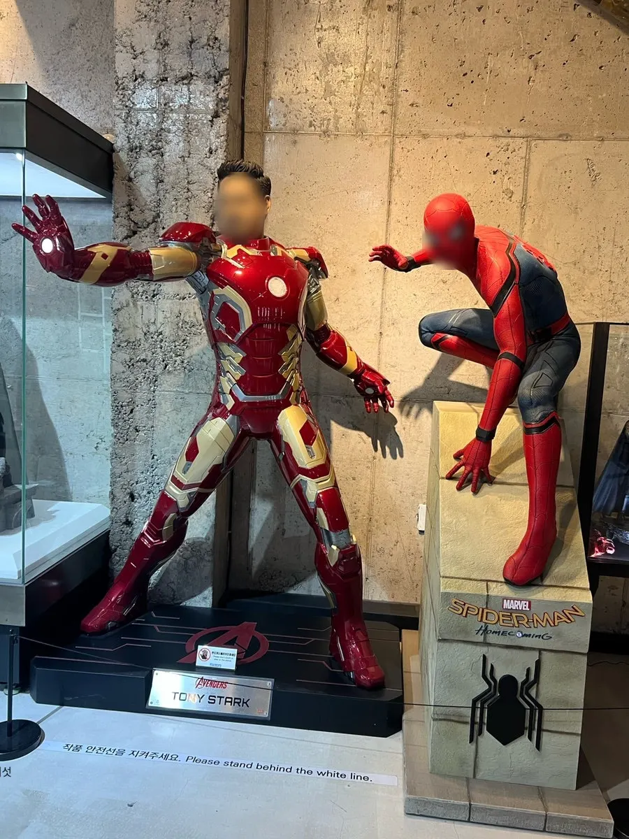 Space displaying Marvel character figures