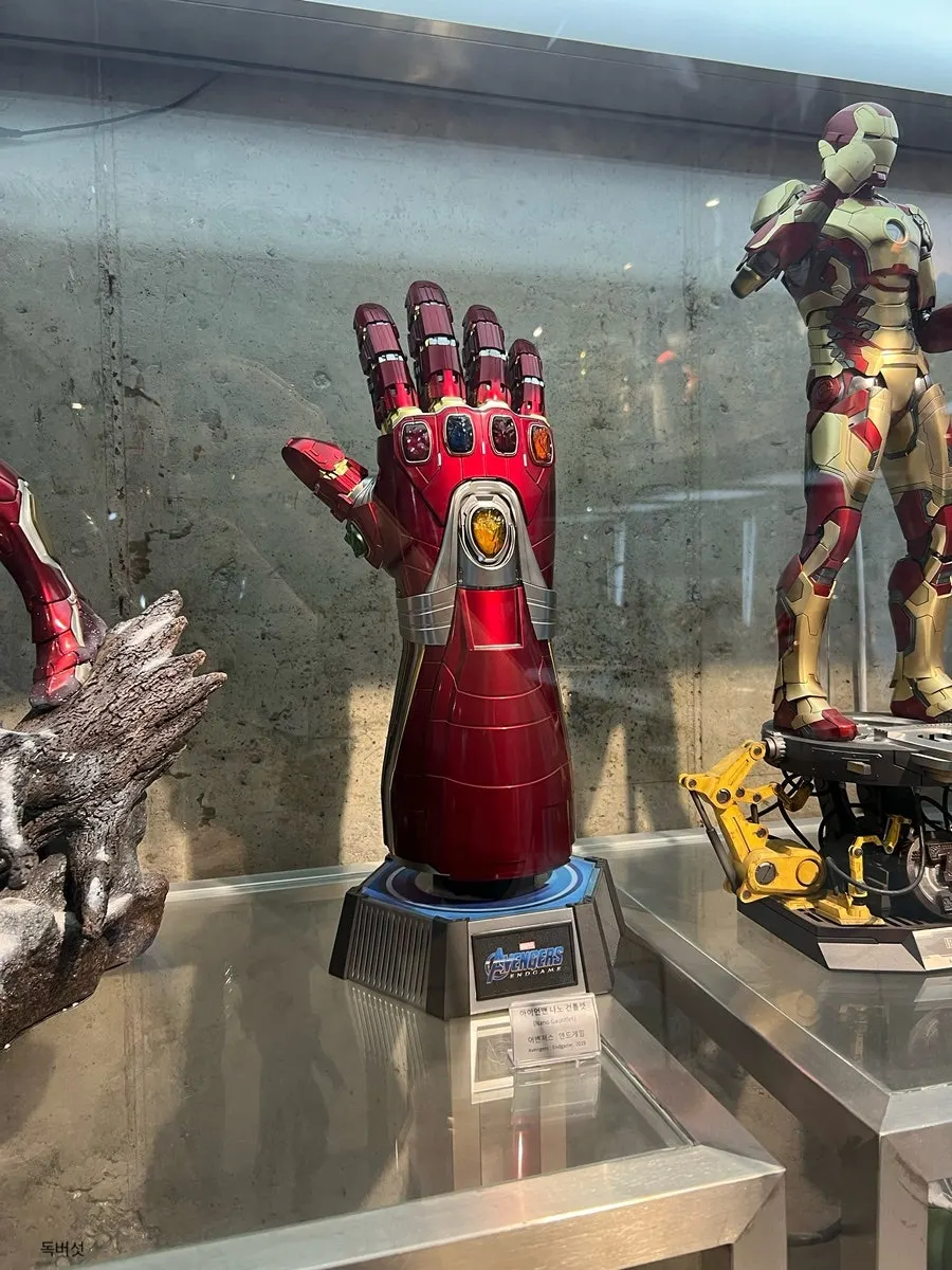 Area showing the evolution of Iron Man's suits