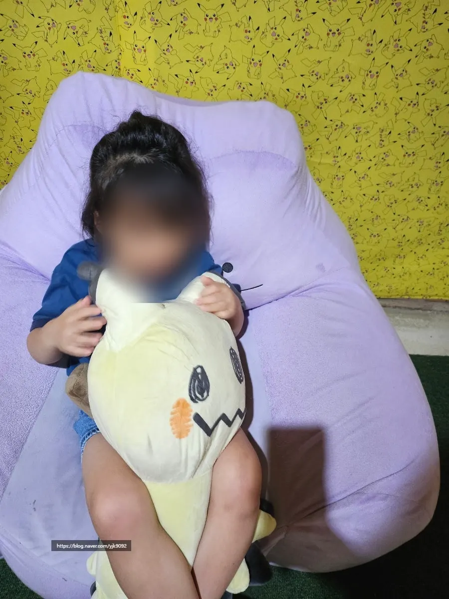 Pokémon plushies and photo zone in the annex