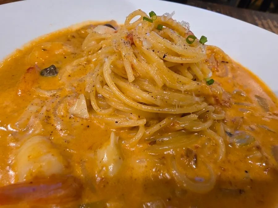 Rich shrimp rosé pasta
