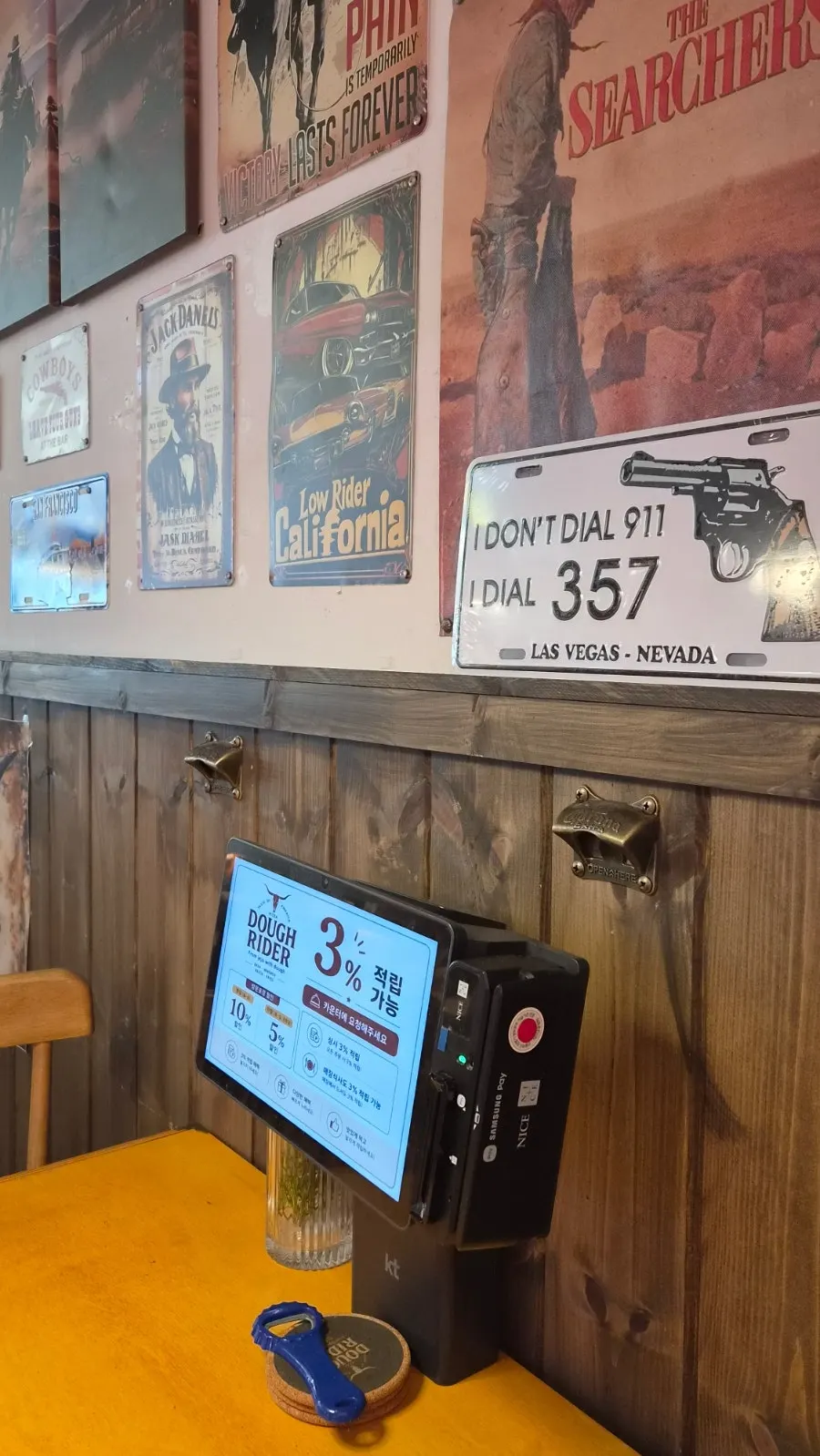 Group seating at Dough Rider Pizza