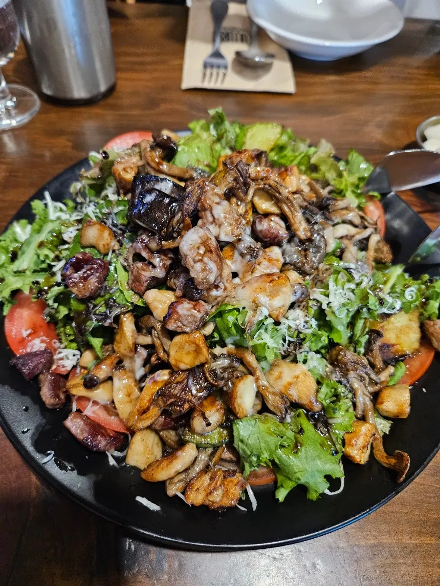 Cultured's steak salad on a large plate