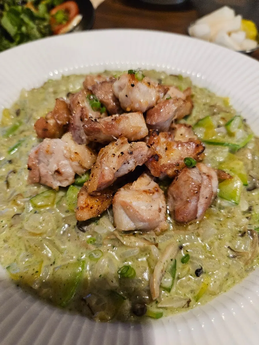 Cultured's signature spinach cream risotto