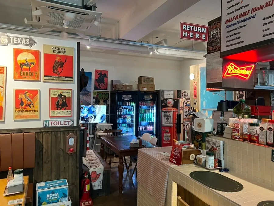 Bar seating with a pub atmosphere