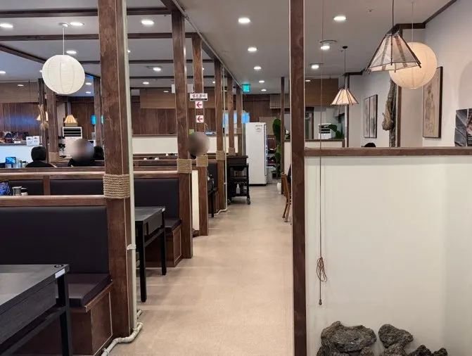 Interior of the Jeju Badang restaurant
