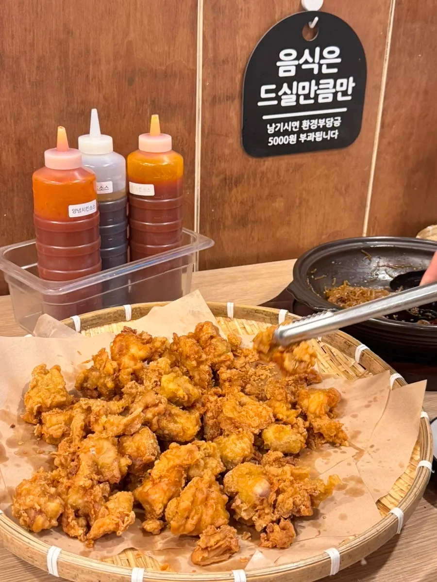 Warm japchae from the self bar