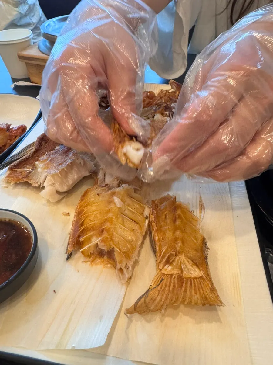 Close-up of crispy chicken