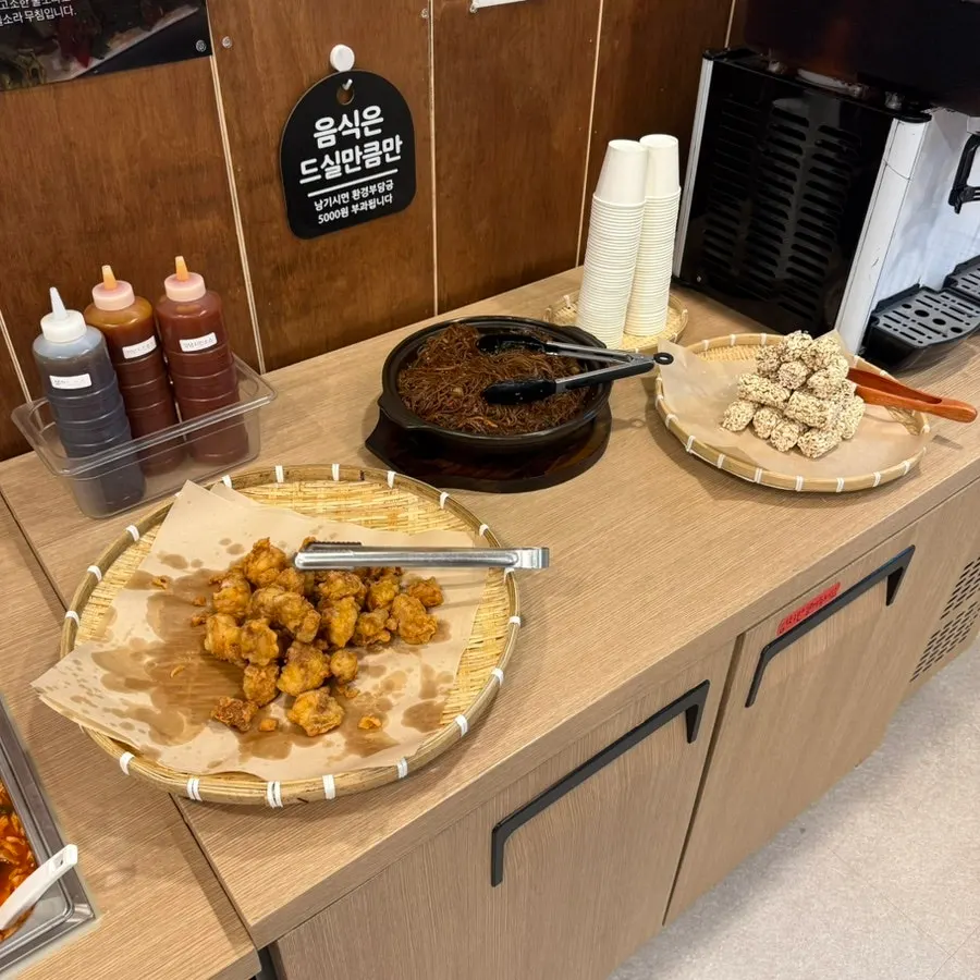 Self-serve bar with ssam greens and salad