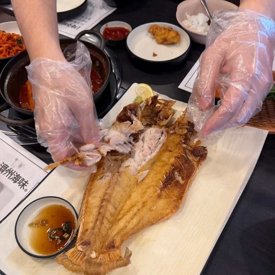 A plate of thick grilled tilefish