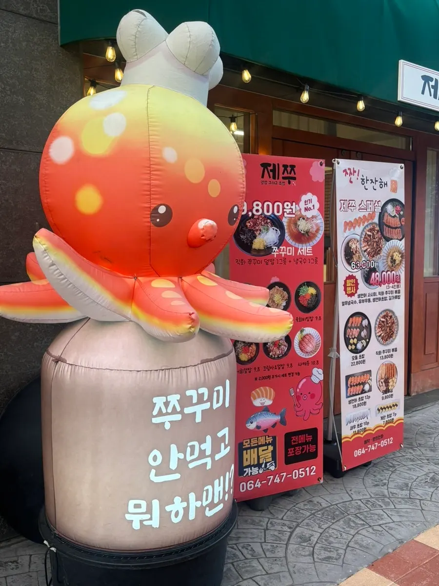 Sushi lunch box eaten as takeout during a Jeju trip