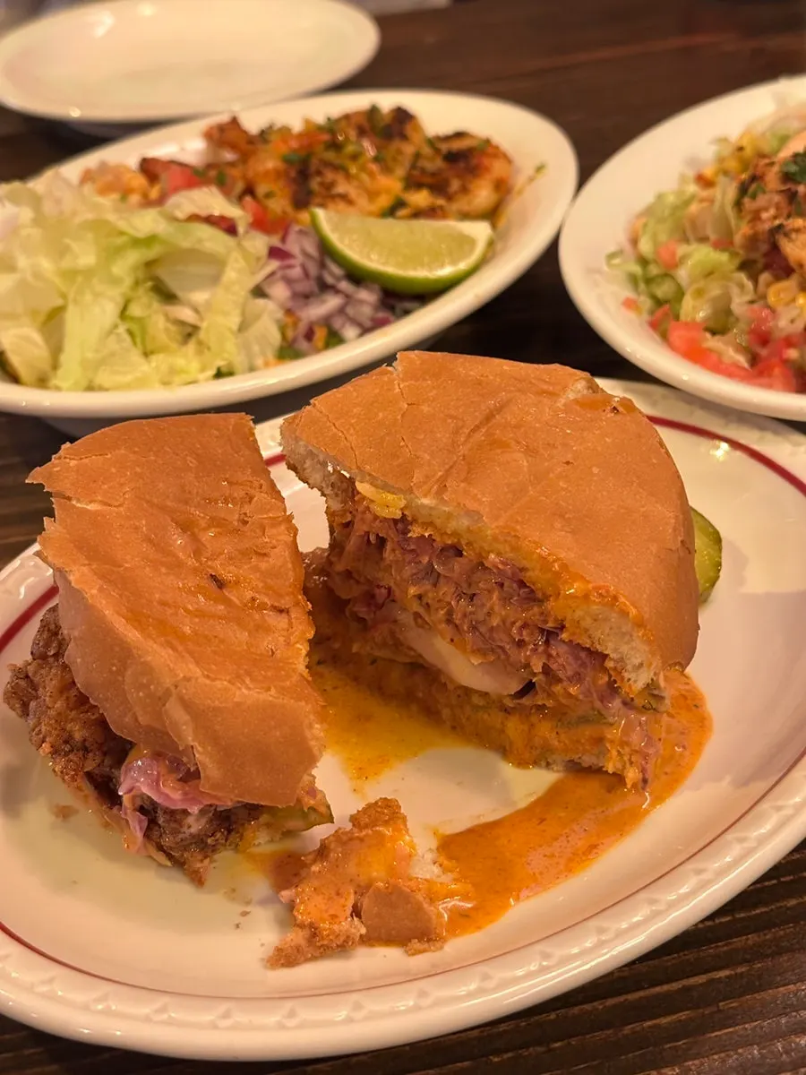 Nashville hot chicken burger with crispy chicken