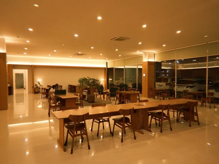 Spacious seating inside Dobana café