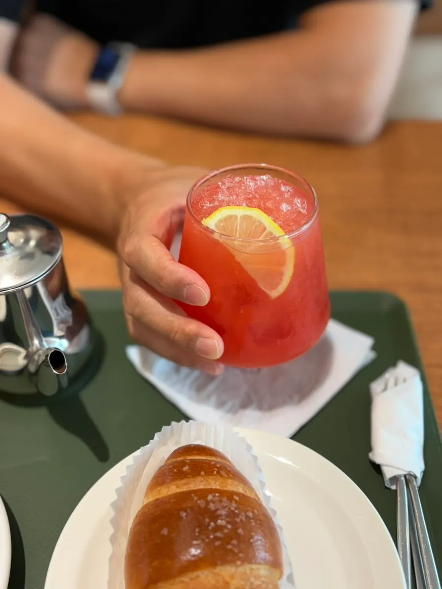 Iced drink made with grapefruit marmalade and omija tea