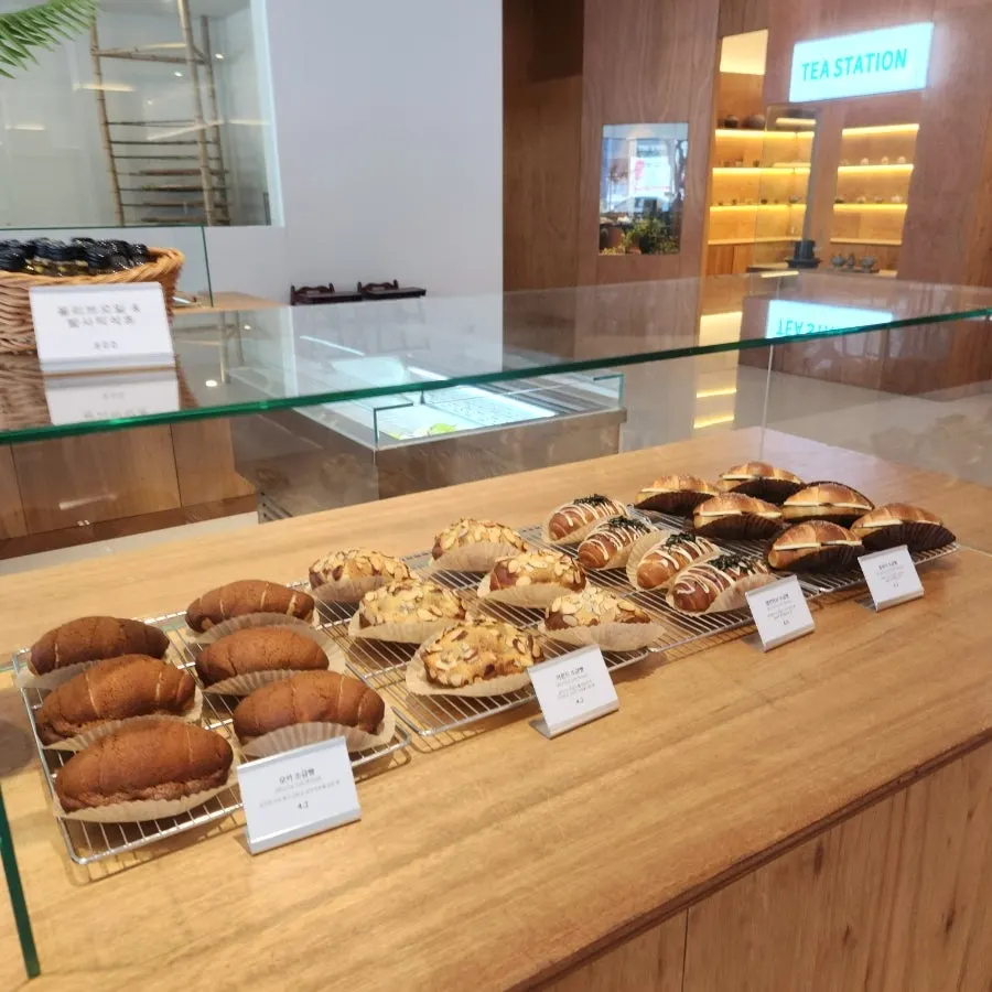 Seating and dessert display at Dobana
