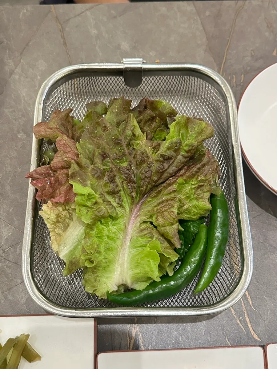 Neatly arranged side dish plates