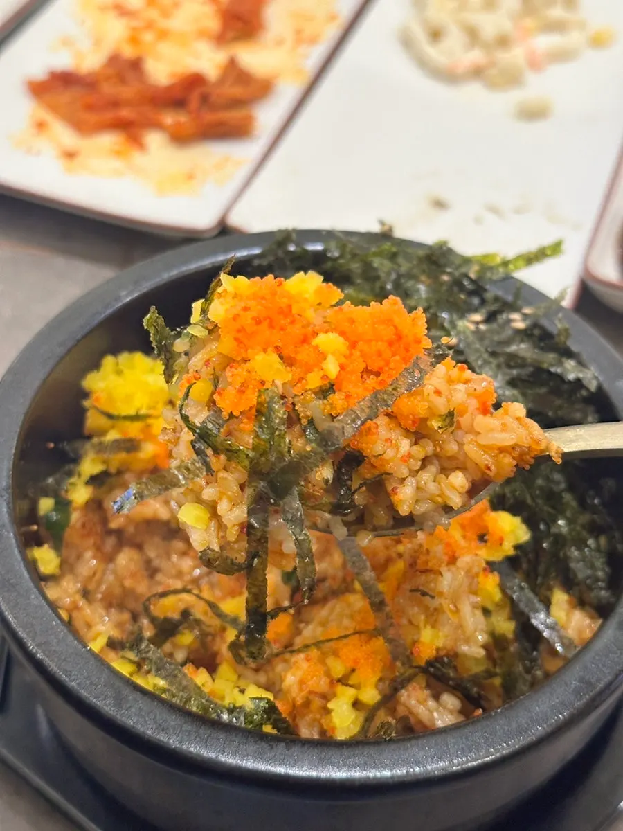 Galchisokjeot fried rice with flying fish roe