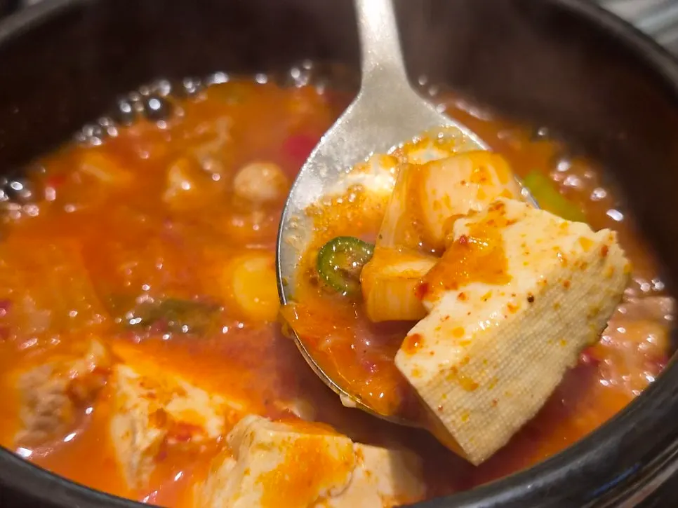 Kimchi jjigae served as a basic side dish