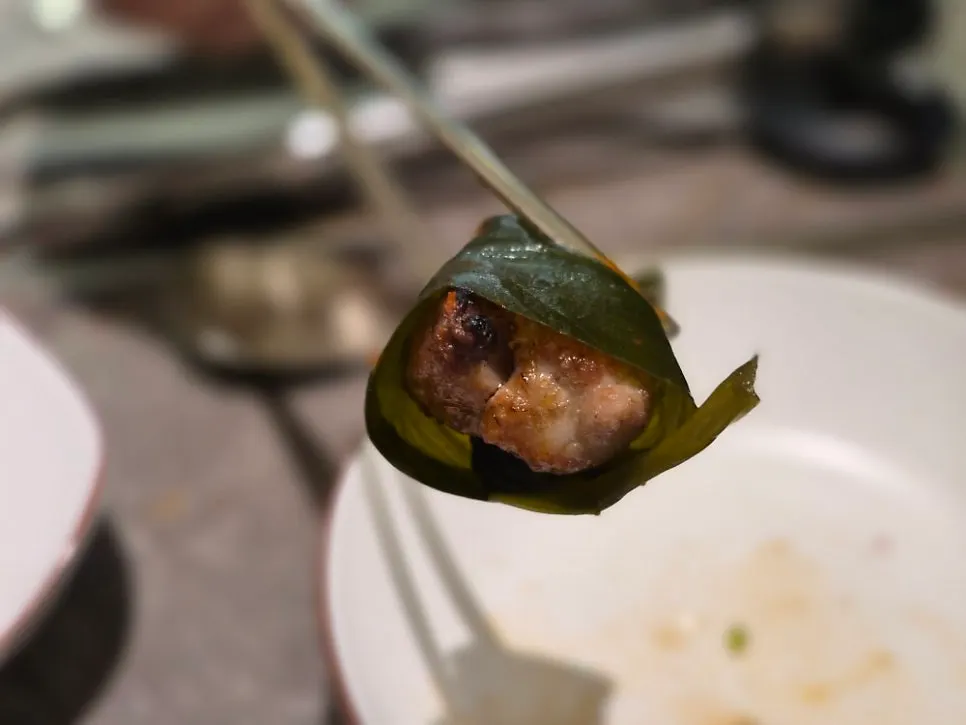 Pork belly dipped in fermented anchovy sauce