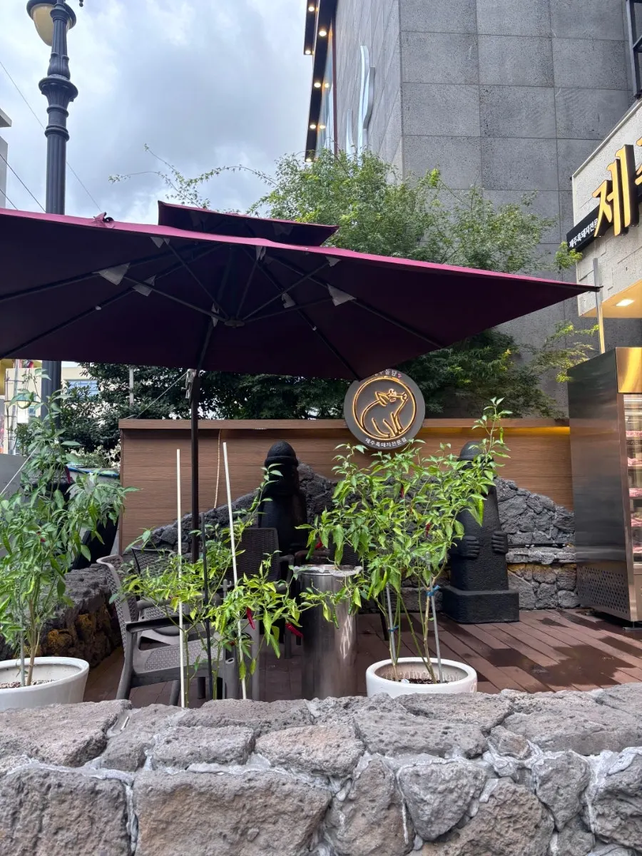 제주도 느낌의 제주돌담 입구 돌담