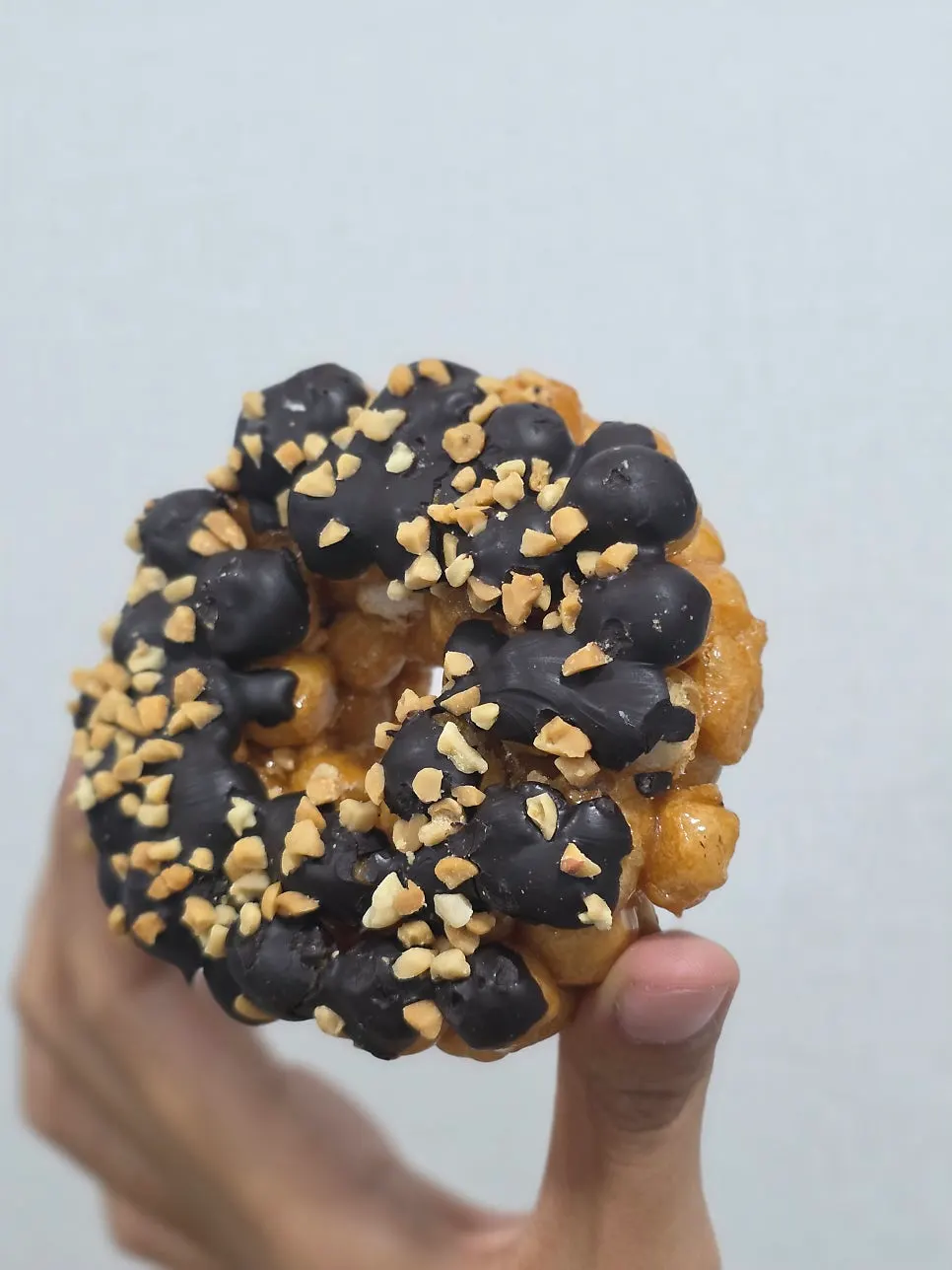 Cross-section of choco banana donut oranda