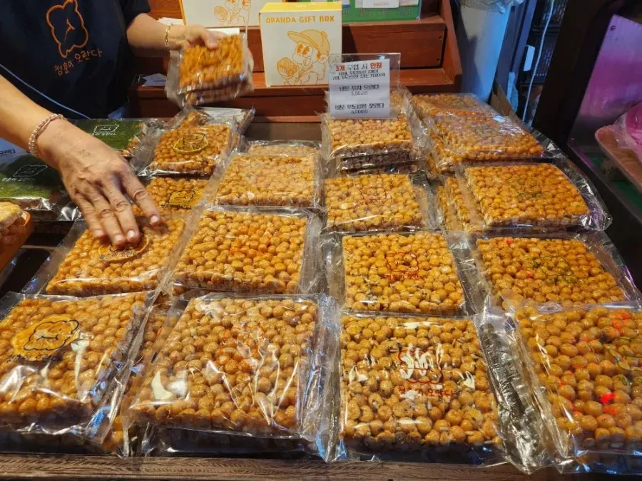 개별 포장된 오란다 진열 모습