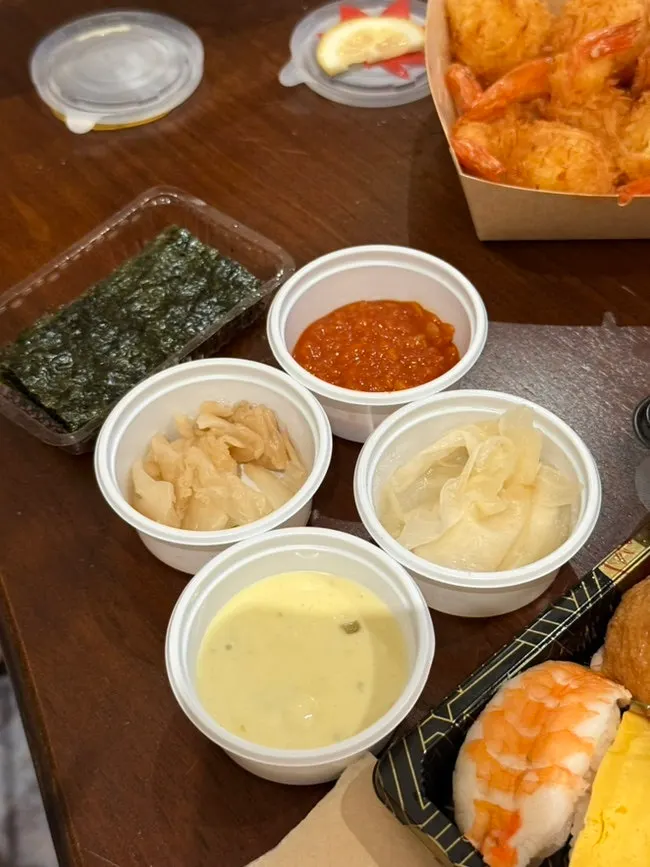 Packed coconut shrimp fritters
