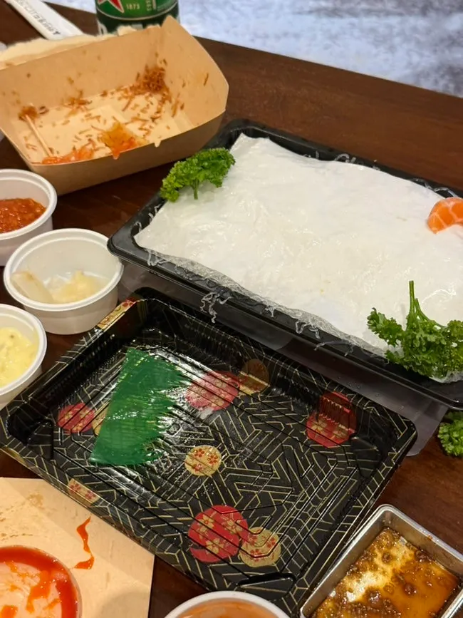 Assorted sushi takeaway dish