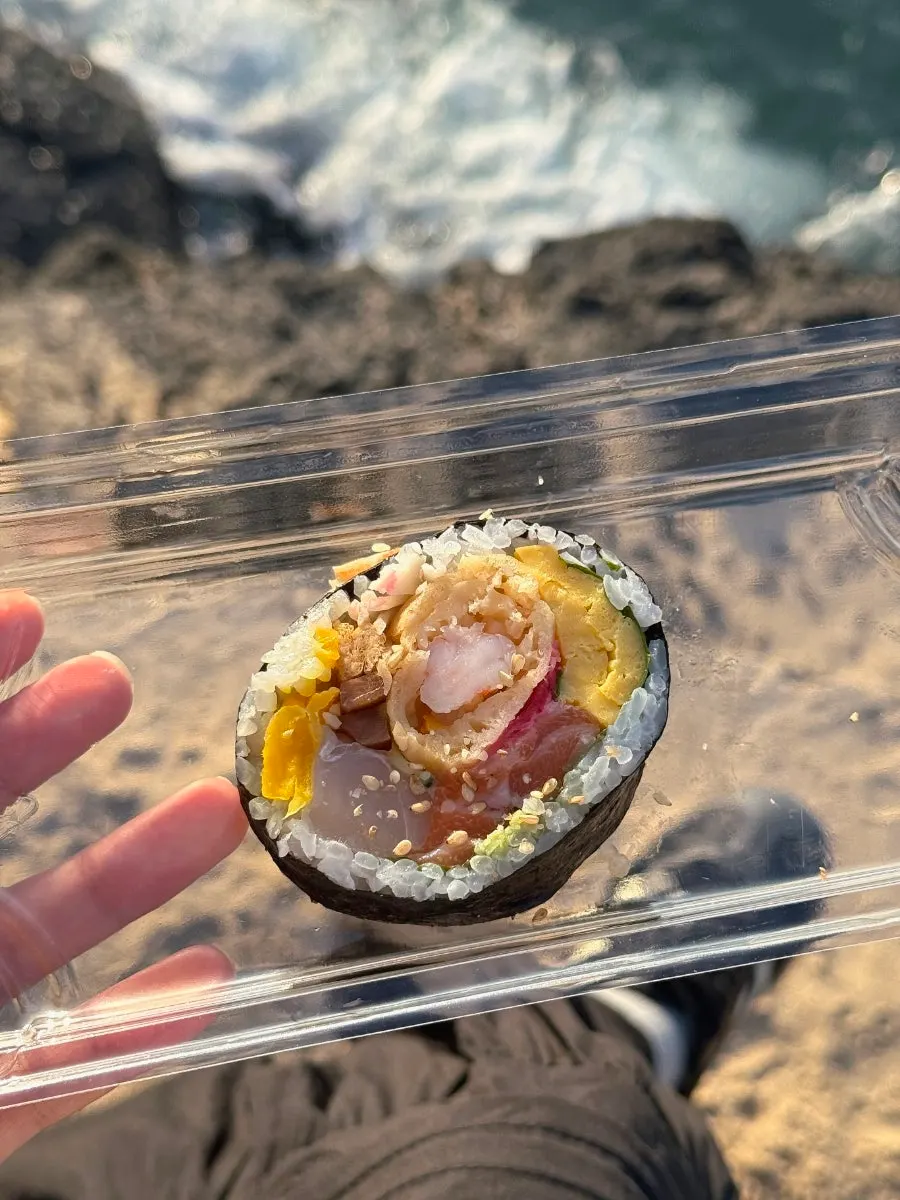 Futomaki takeaway for a seaside picnic