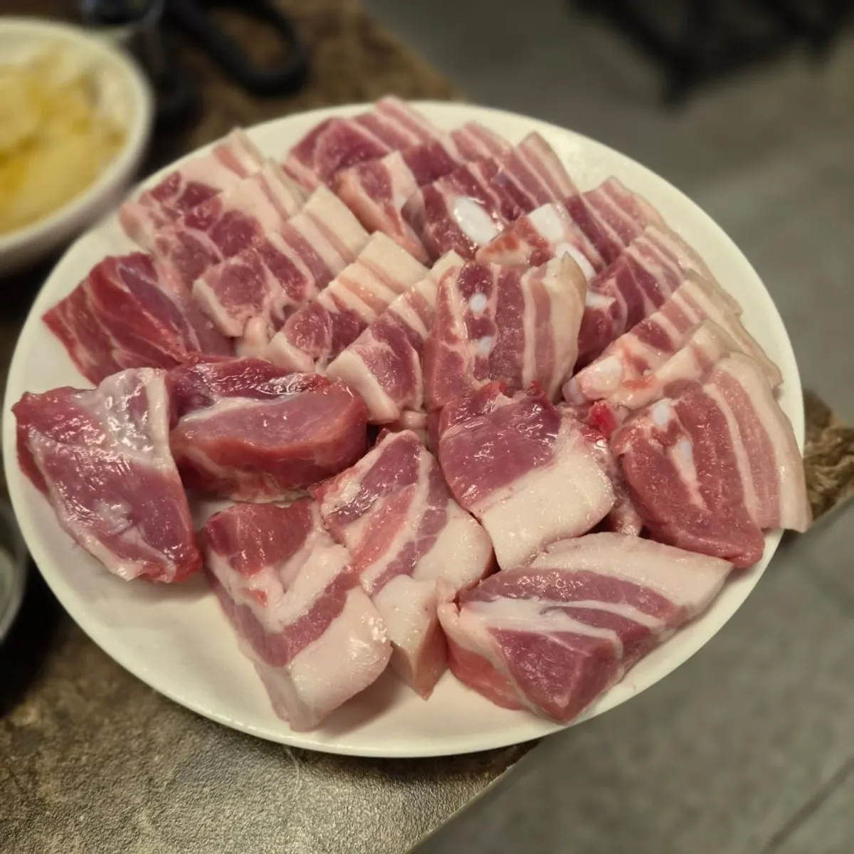 Table prepared with traditional Jeju charcoal