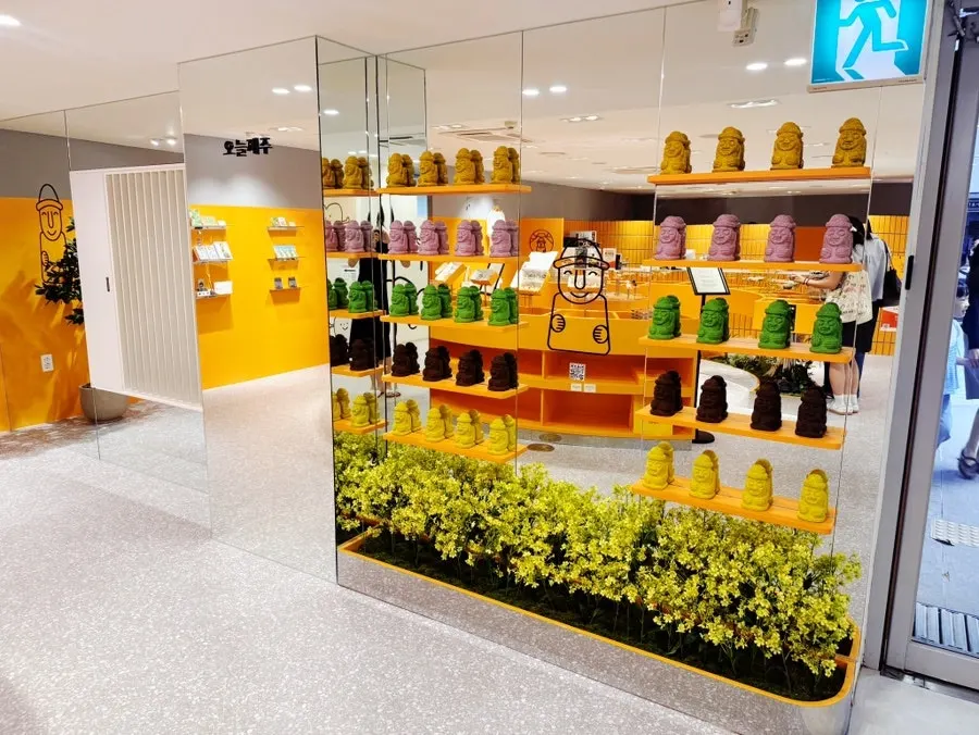 Dol hareubang dessert corner inside Shilla Duty Free Shop